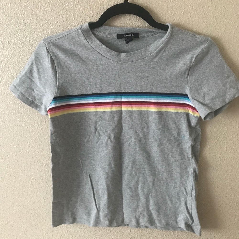 Rainbow stripe tee